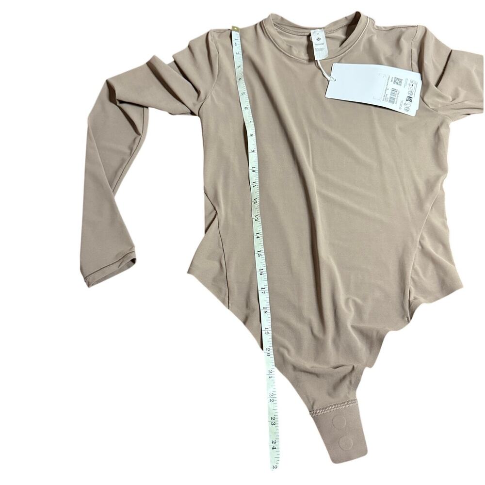 Lululemon Crew Neck Bodysuit Nulu Mesh Long Slv Thong Cut Size M W3HQVS NWT - Picture 9 of 13